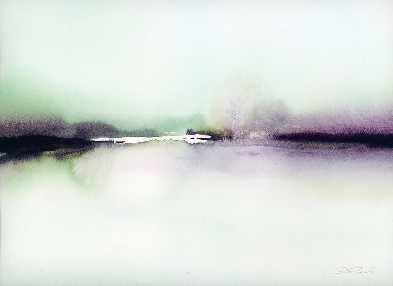 Akvarell Sjön av Cora Eklund