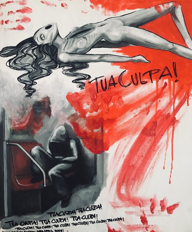 Akrylmålning Tua Culpa av Denize Artuñedo Engblom