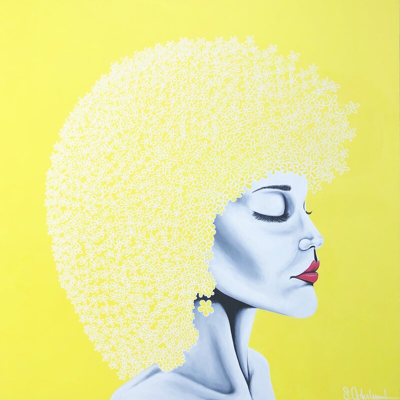 Akrylmålning I am a Sunflower av Susanne Cederlund