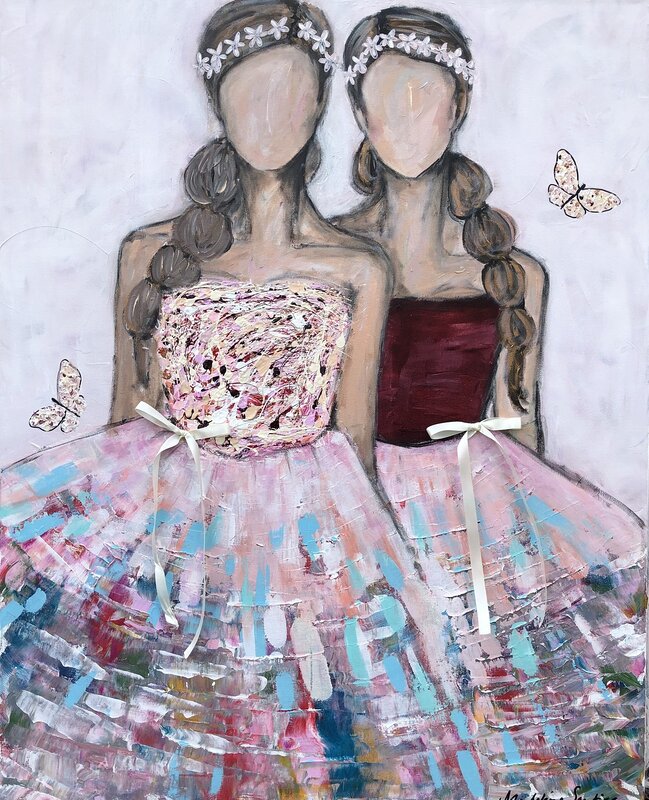 Akrylmålning Vid hennes sida av Madeleine Santiago Elofsson