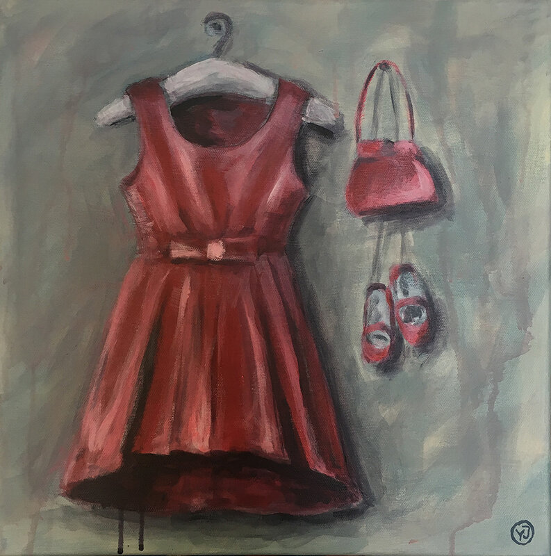 Akrylmålning Dress for success av Ylva Junfelt