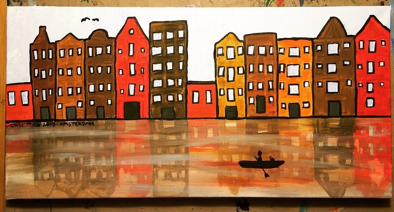 Akrylmålning Amsterdam av Orsi Mild