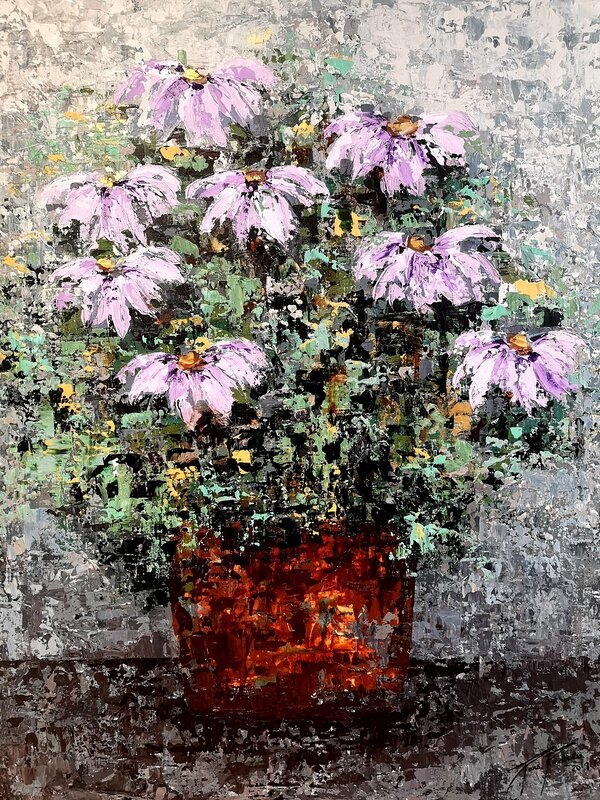 Akrylmålning Flowers nr.8 av Paula Rindborg