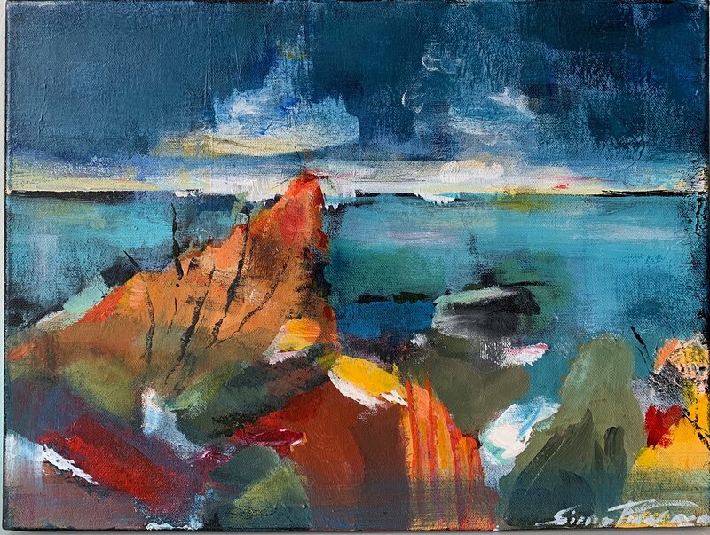 Akrylmålning Blåa havet av Sirpa Tiderman