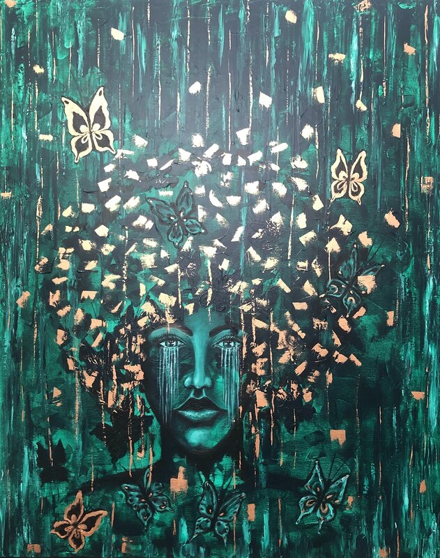 Akrylmålning Soul of a Butterfly av Susanne Cederlund