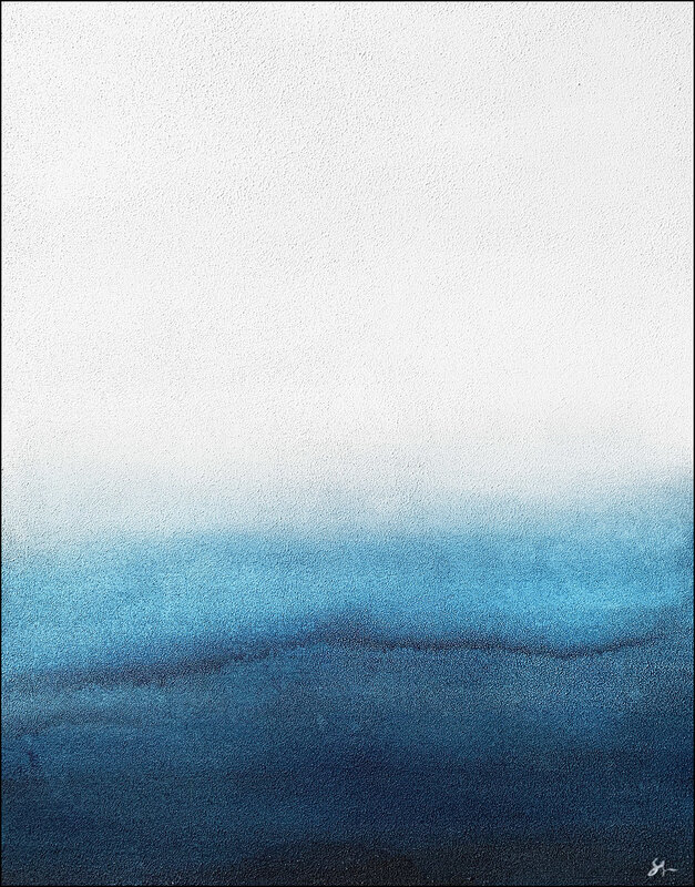 Akrylmålning No. 200102, Blue Mist av Stellan Kim Kristiansson