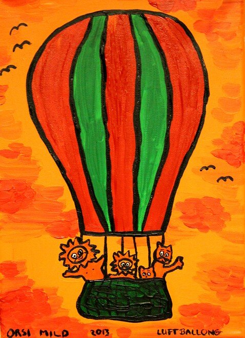 Akrylmålning Luftballong av Orsi Mild