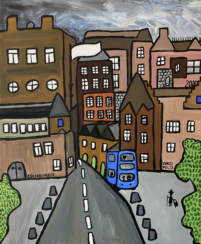 Akrylmålning Edinburgh av Orsi Mild