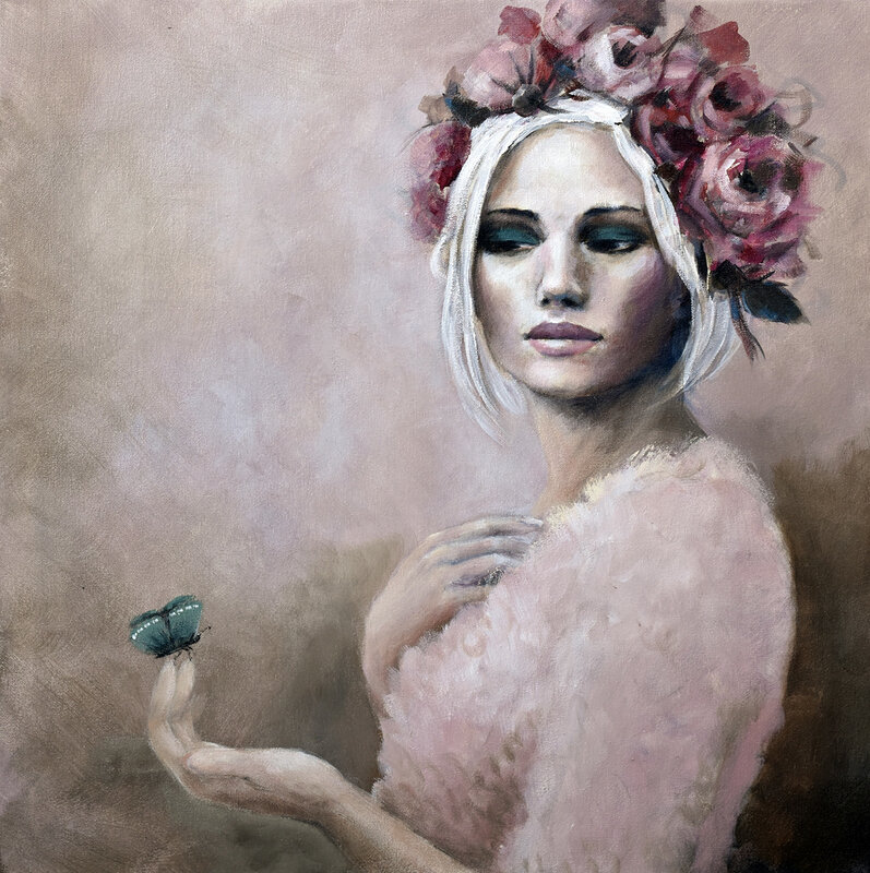 Akrylmålning Follow the heart av Malin Östlund