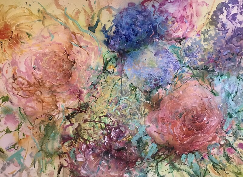 Akvarell I denna ljuva blomstertid av Susanne Arvidsson