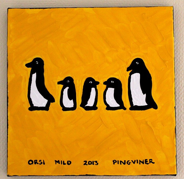 Akrylmålning Pingviner av Orsi Mild