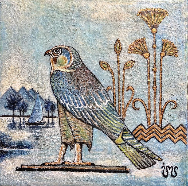 Akrylmålning Falcon av Ing-Marie Seijsing