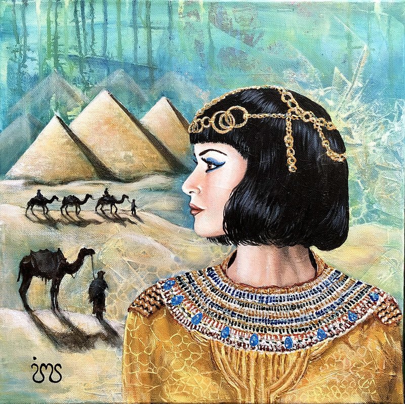 Akrylmålning Cleopatra av Ing-Marie Seijsing