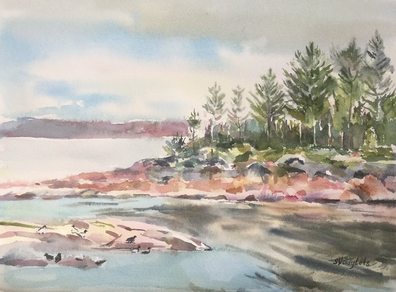 Akvarell Höga kusten. Ulvön. av Svitlana Vasylets
