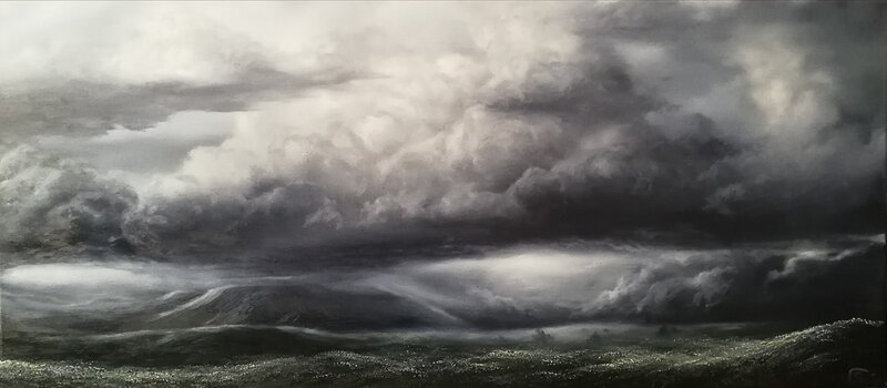 Oljemålning Clouded Hills av Alexander Sirén