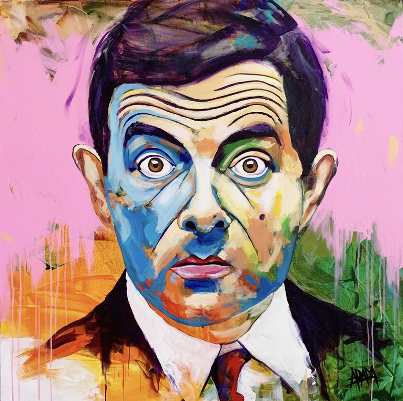 Akrylmålning Mr. Bean, Adam Lunderup