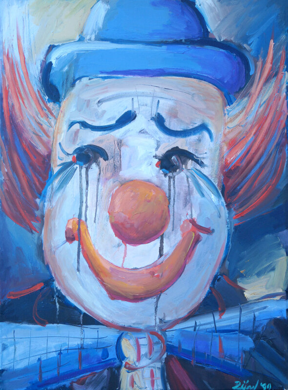 Oljemålning Clown av Zijad Mehmedovic
