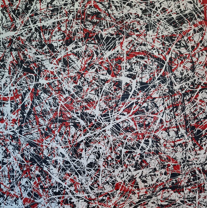 Akrylmålning Nr 263, Pollock red av Fredrik Bülow