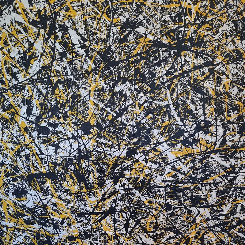 Akrylmålning Nr 264, Pollock yellow av Fredrik Bülow