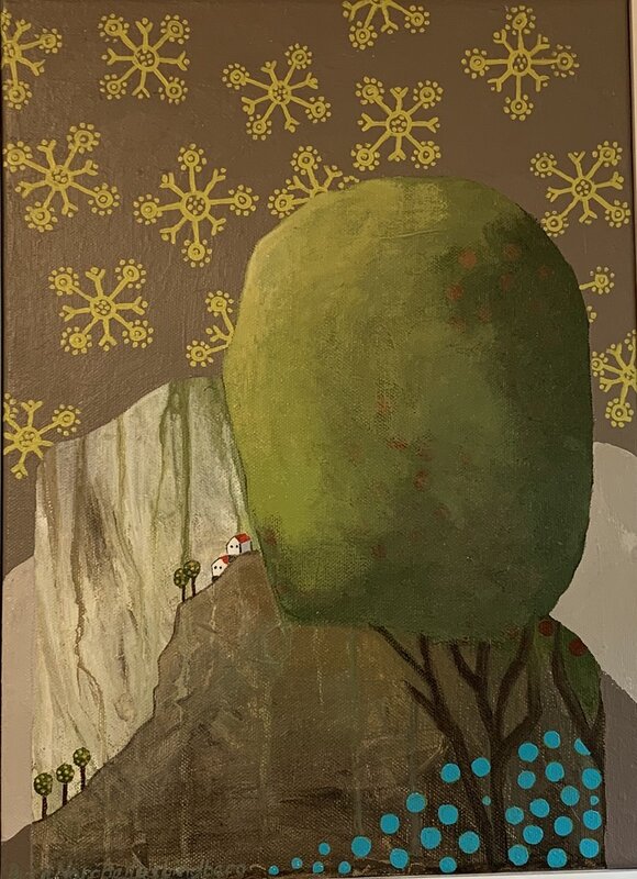 Akrylmålning Trädet av Berit Norrbelius Lindberg