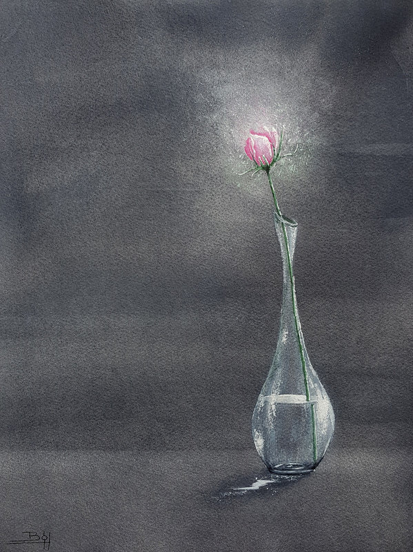 Akvarell Rosen av Bo Hoflin