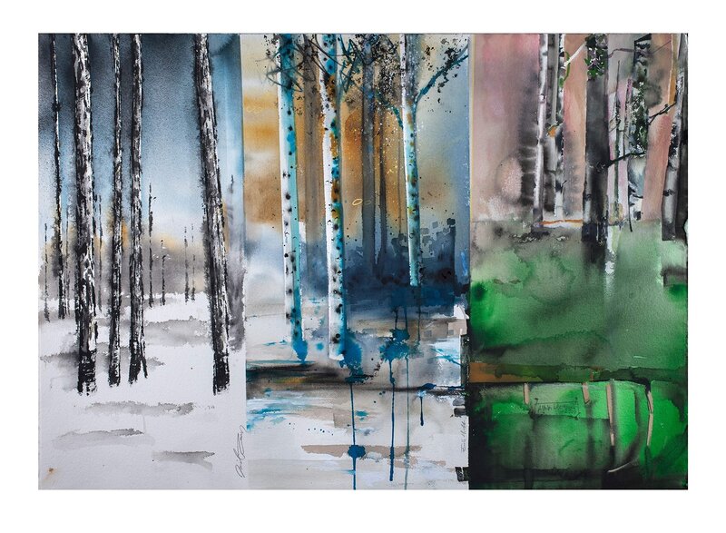 Tre björkskogar, Tre konstnärer av Daniel Zausnig