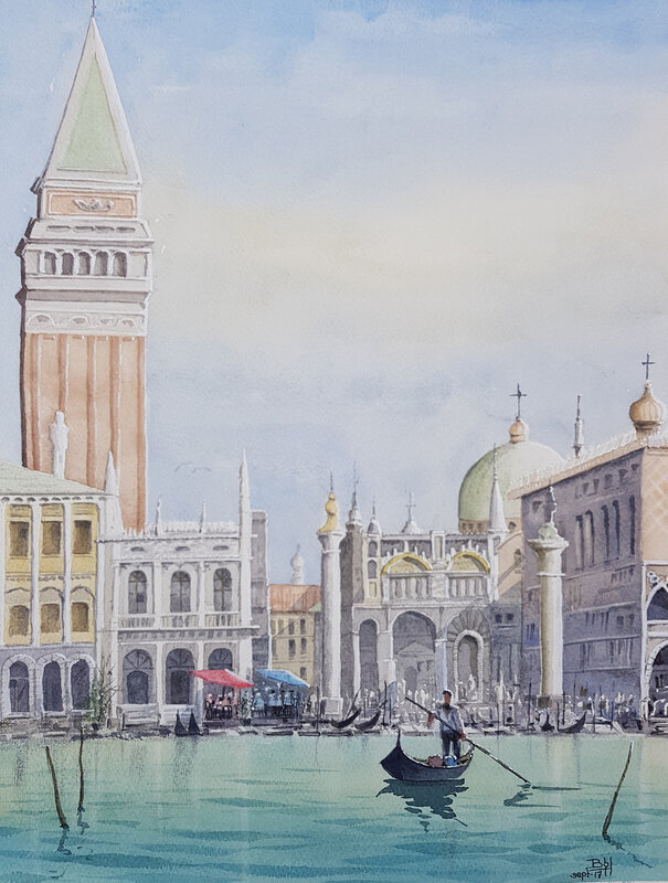 Akvarell Venedig av Bo Hoflin