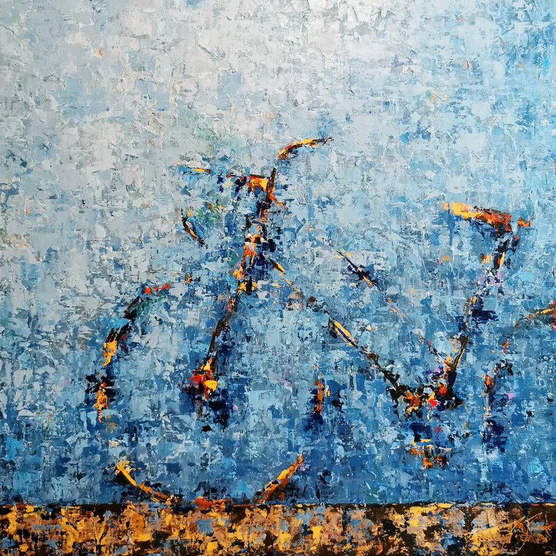 Akrylmålning Cykel XVI av Paula Rindborg