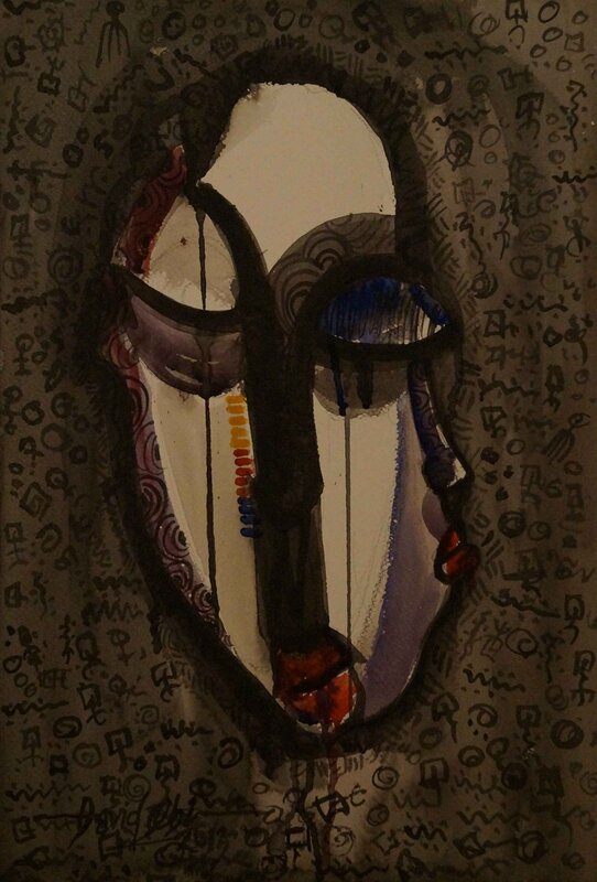 Akvarell Face rythem av David Obi