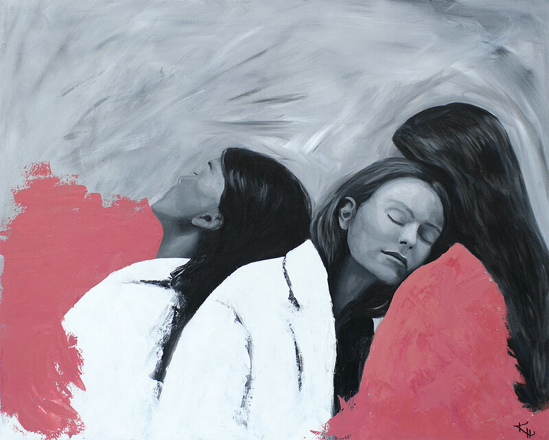 Akrylmålning Together, Kirsi Hallberg