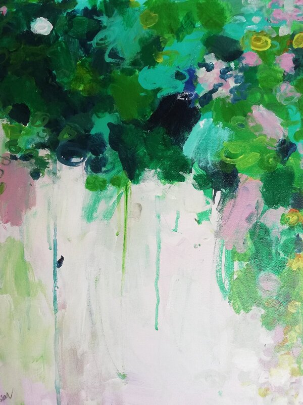 Akrylmålning Green obsession av Alicia Larsson