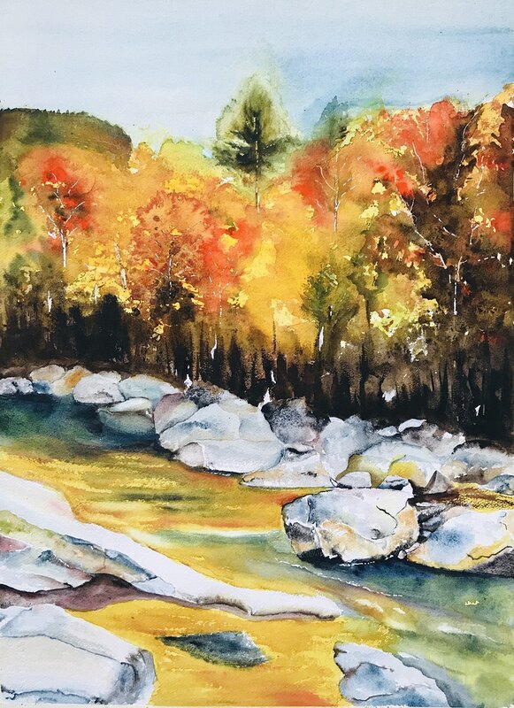 Akvarell Hösten har kommit av Ewa Helzen