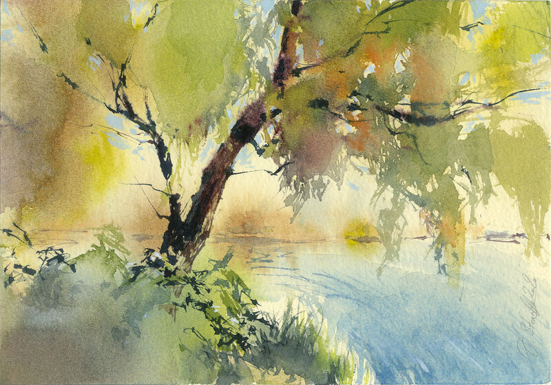 Akvarell Hösten av Olga Sternyk