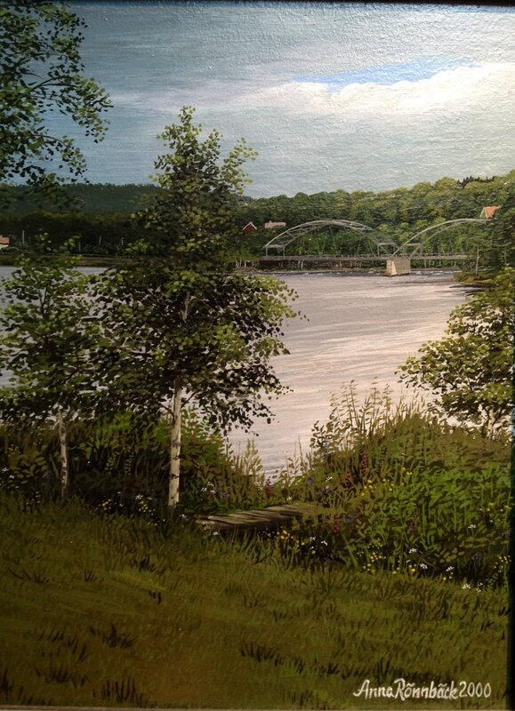 Akrylmålning Glimt av Kamlungebron av Anna Rönnbäck