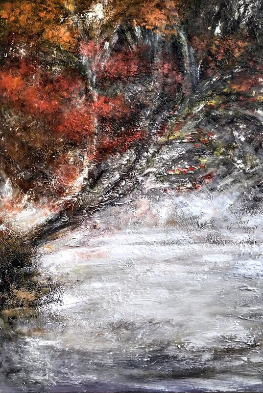 Akrylmålning Melancholic Autumn av Alexandra Petropoulou