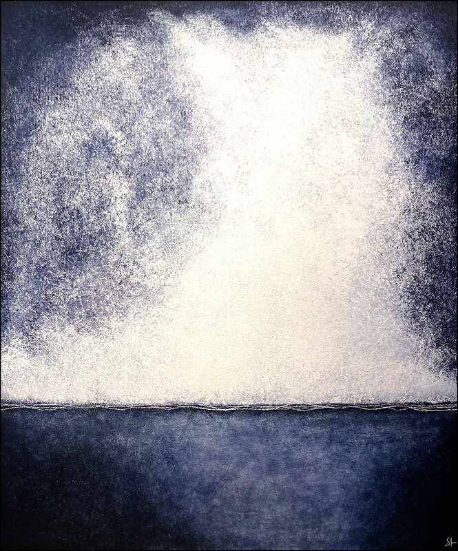 Akrylmålning No. 201102, Paynes Gray Horizon av Stellan Kim Kristiansson