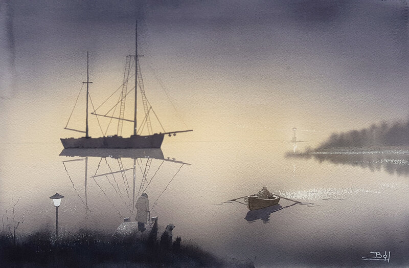 Akvarell Skeppet av Bo Hoflin