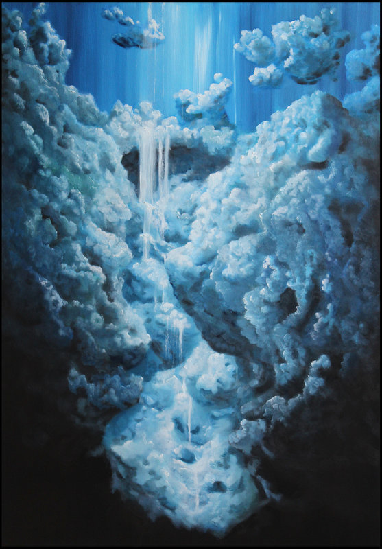 Oljemålning Waterfall of light 5 av John Eriksson