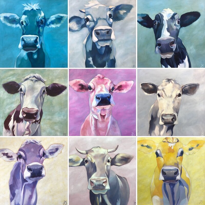 Oljemålning Cows only av Jenny Söderlund
