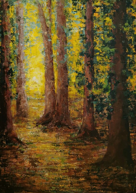 Akrylmålning The Forest nr.3 av Paula Rindborg