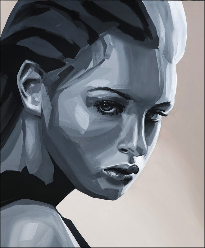 Akrylmålning Portrait no.2101 av Tomas Hammar