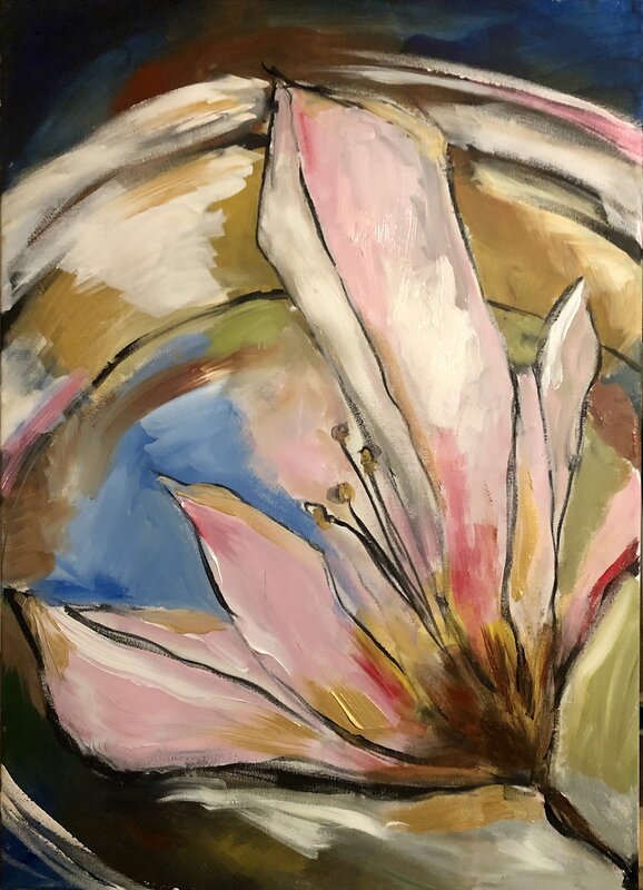 Akrylmålning Magnolia 2 av Anna Wilhelmsson