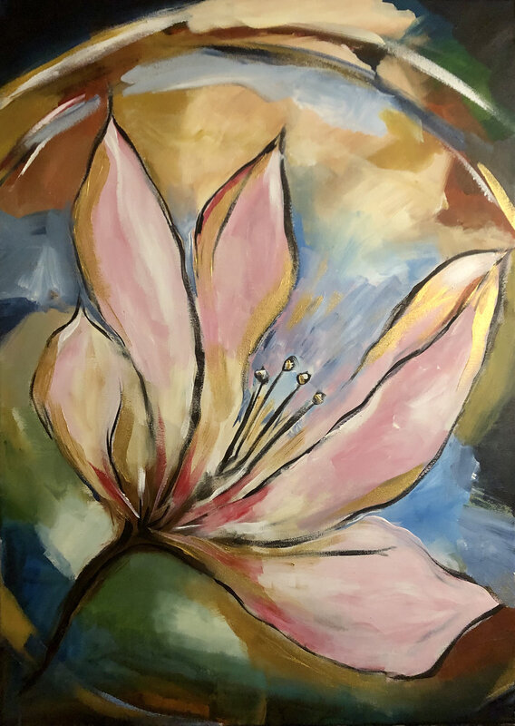 Akrylmålning Magnolia 3 av Anna Wilhelmsson