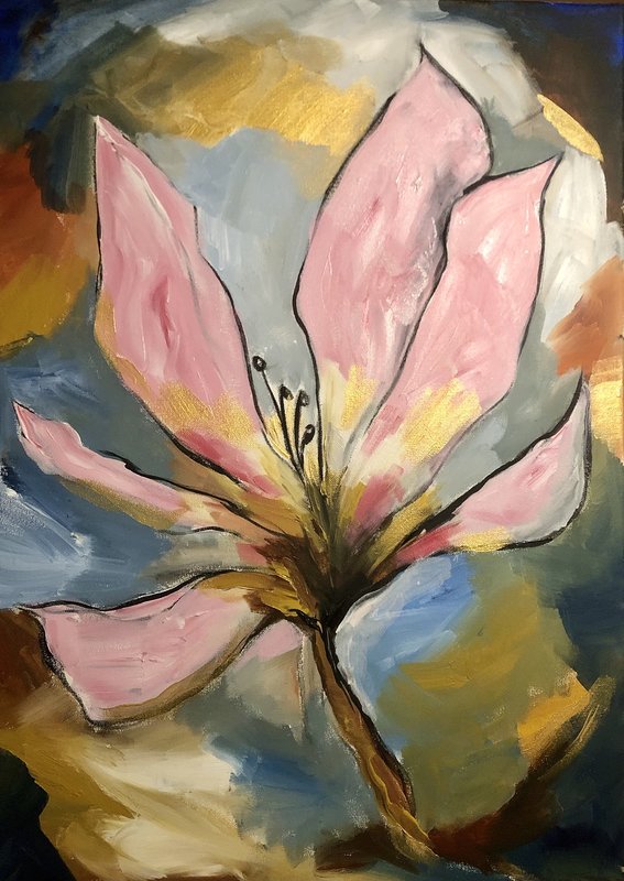 Akrylmålning Magnolia 4 av Anna Wilhelmsson