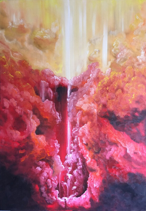 Oljemålning Waterfall of light 7 av John Eriksson
