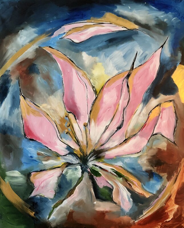 Akrylmålning Magnolia 5 av Anna Wilhelmsson