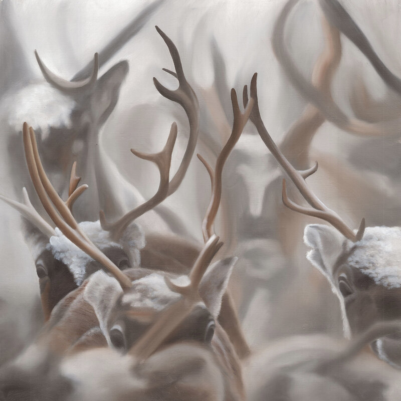 Oljemålning Reindeer Edition 1.3 av Sofia Ohlsén