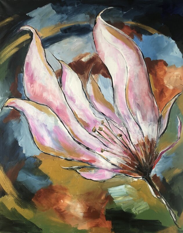 Akrylmålning Magnolia 6 av Anna Wilhelmsson