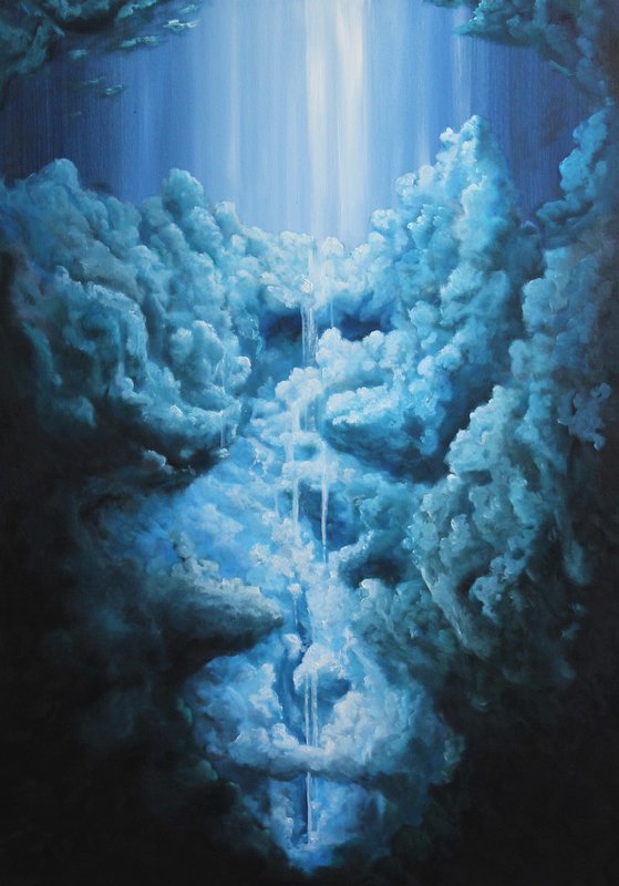 Oljemålning Waterfall of light IV av John Eriksson