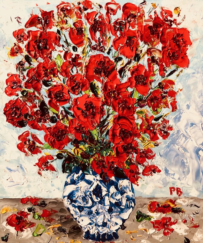 Oljemålning Blommor i Vas av Per Bentley